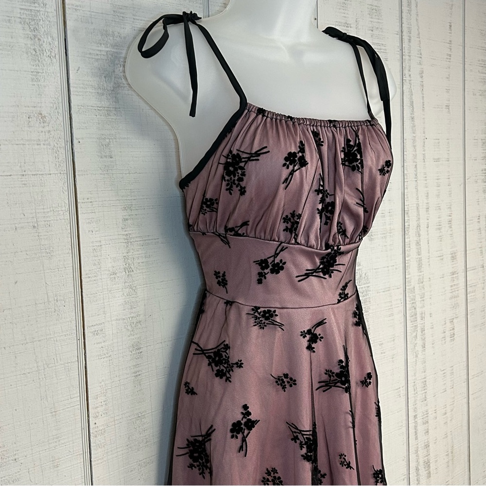 Hapsha Y2k Babydoll Dress Size L Velvet Burnout Sheer Whimsigoth Fairy Grunge‎ - Picture 3 of 11
